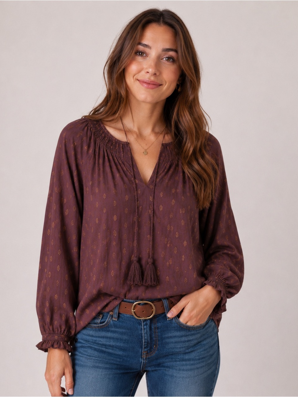 NWT Cream Mascha Peasant Blouse